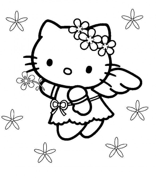 Coloriage Hello Kitty gratuit à imprimer
