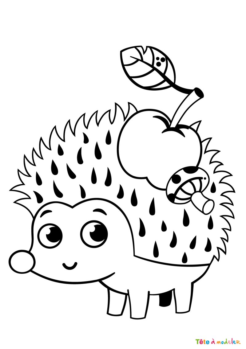 Coloriage hérisson maternelle