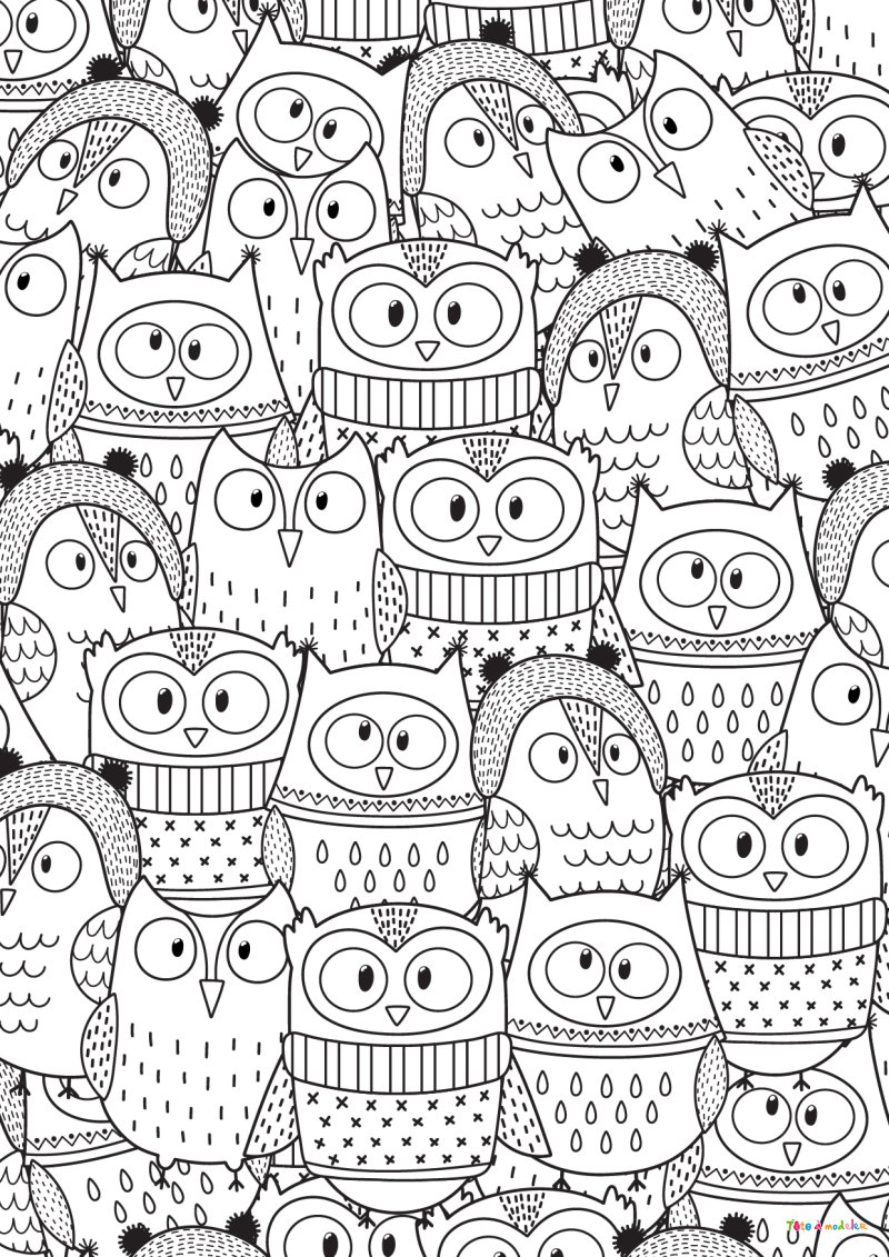 Coloriage hibou graphique