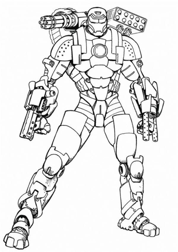 Coloriage Iron Man en combat