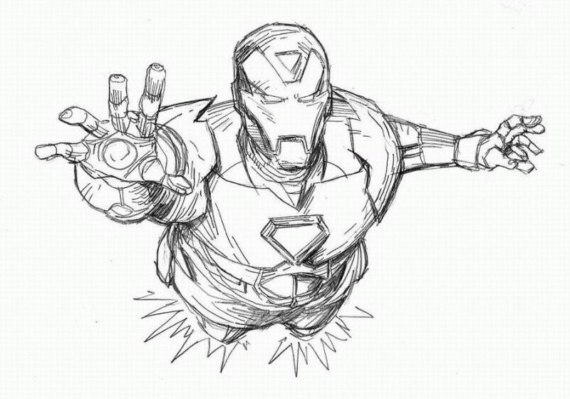 Coloriage Iron man qui vole