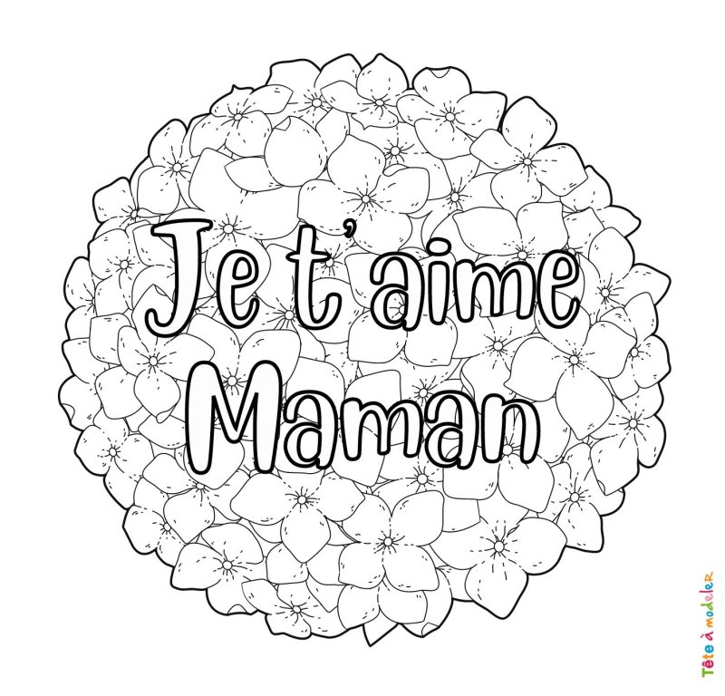 Coloriage je t'aime maman à imprimer