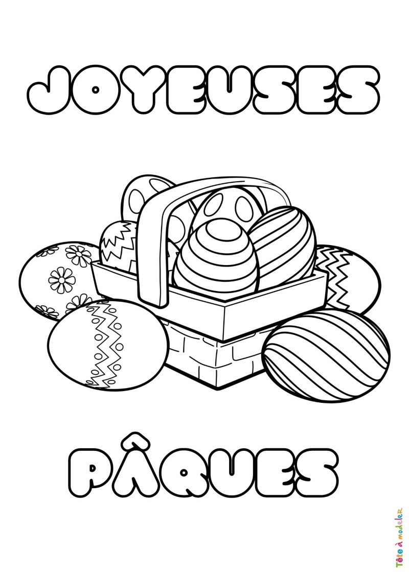 Coloriage Joyeuses Pâques gratuit