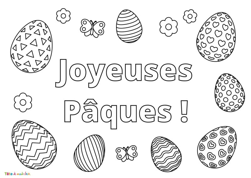 Coloriage Joyeuses Pâques