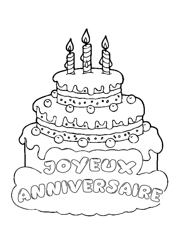 Coloriage Joyeux anniversaire à imprimer