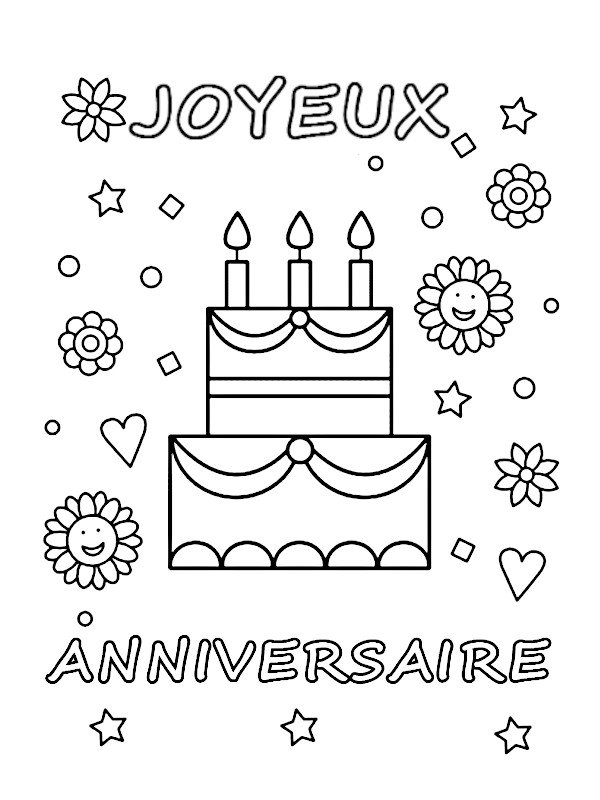 Coloriage Joyeux anniversaire gratuit