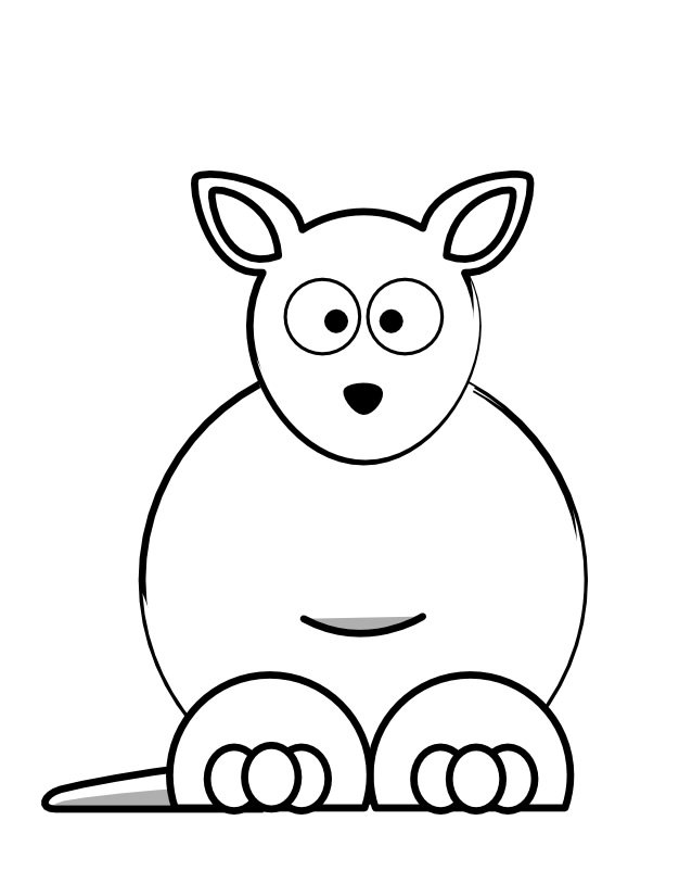 Coloriage kangourou facile