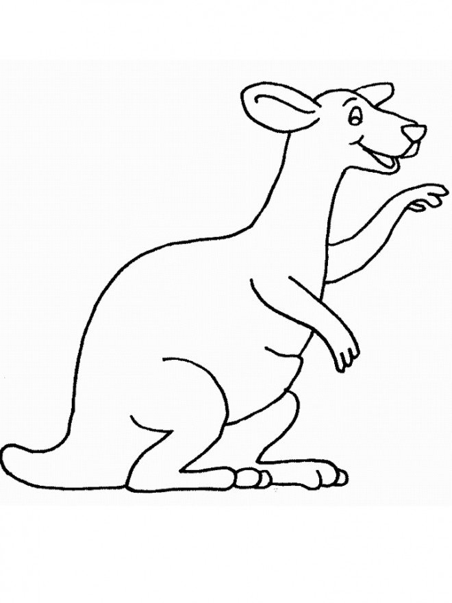 Coloriage kangourou heureux
