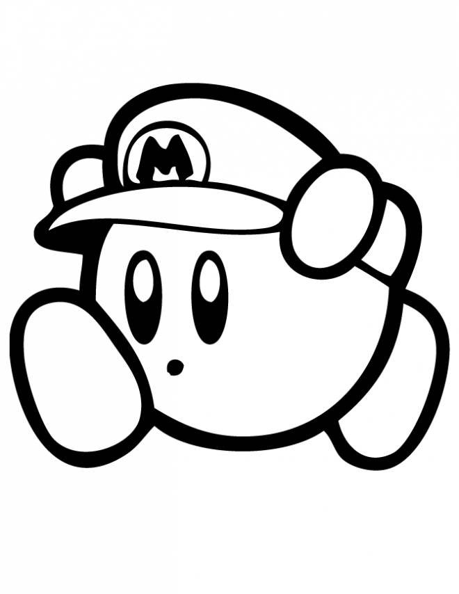 Coloriage Kirby en Mario de Nintendo 