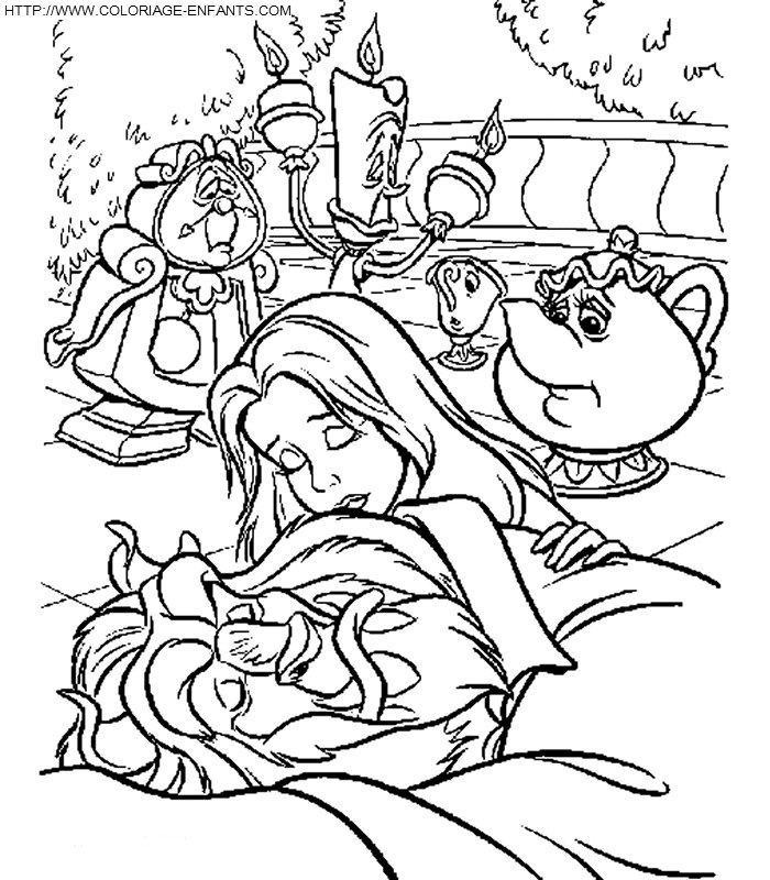Coloriage La belle et la bête #15