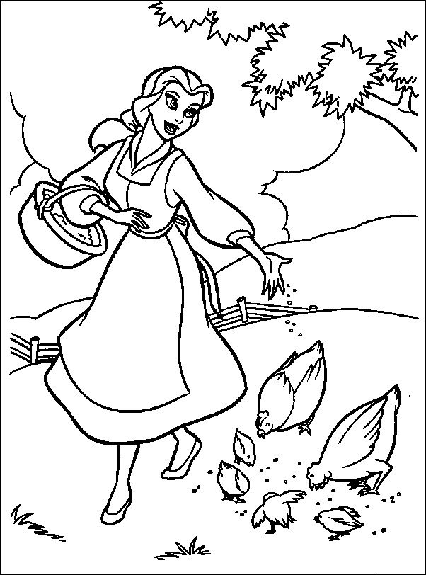 Coloriage La belle et la bête #16