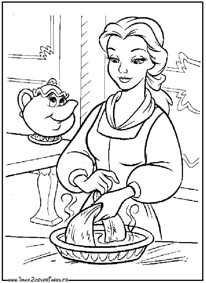 Coloriage La belle et la bête #3