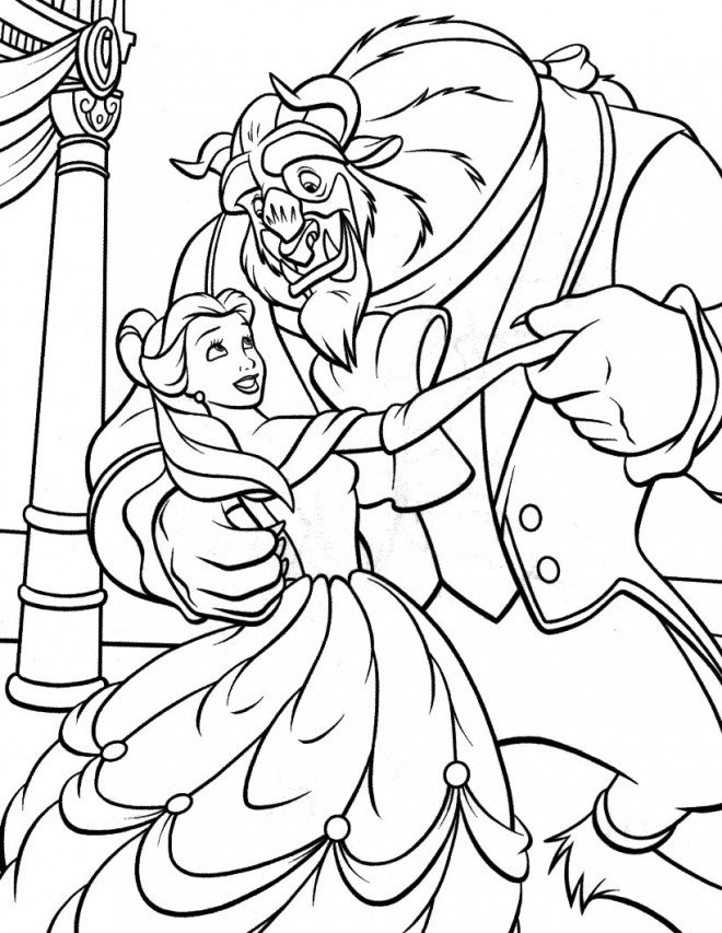 Coloriage La belle et la bête #5
