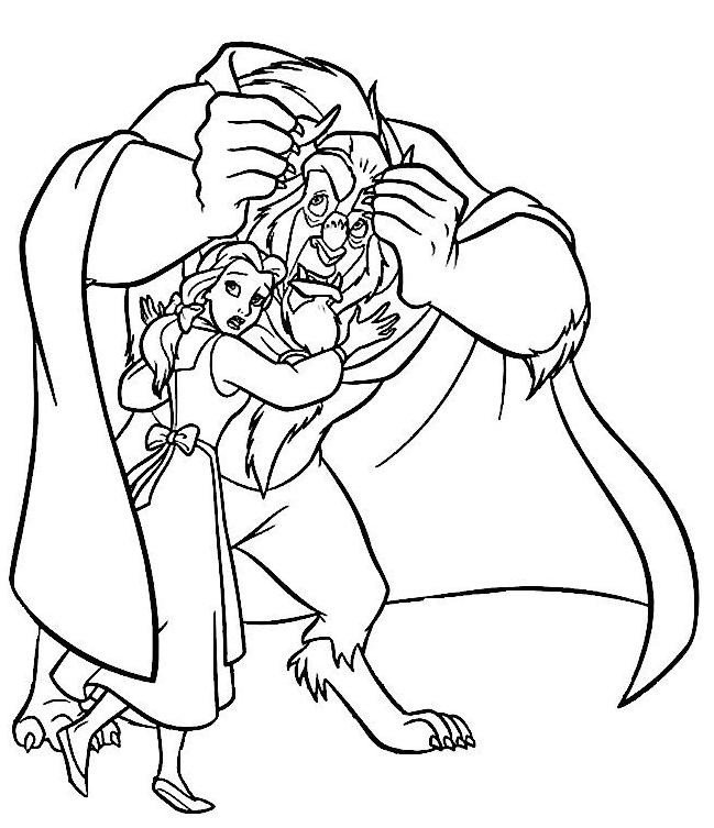 Coloriage La belle et la bête #7
