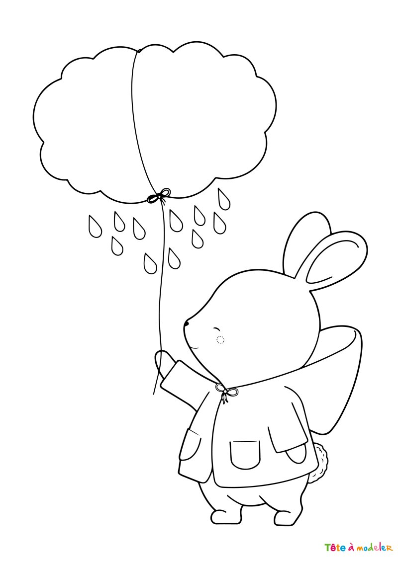 Coloriage lapin #04