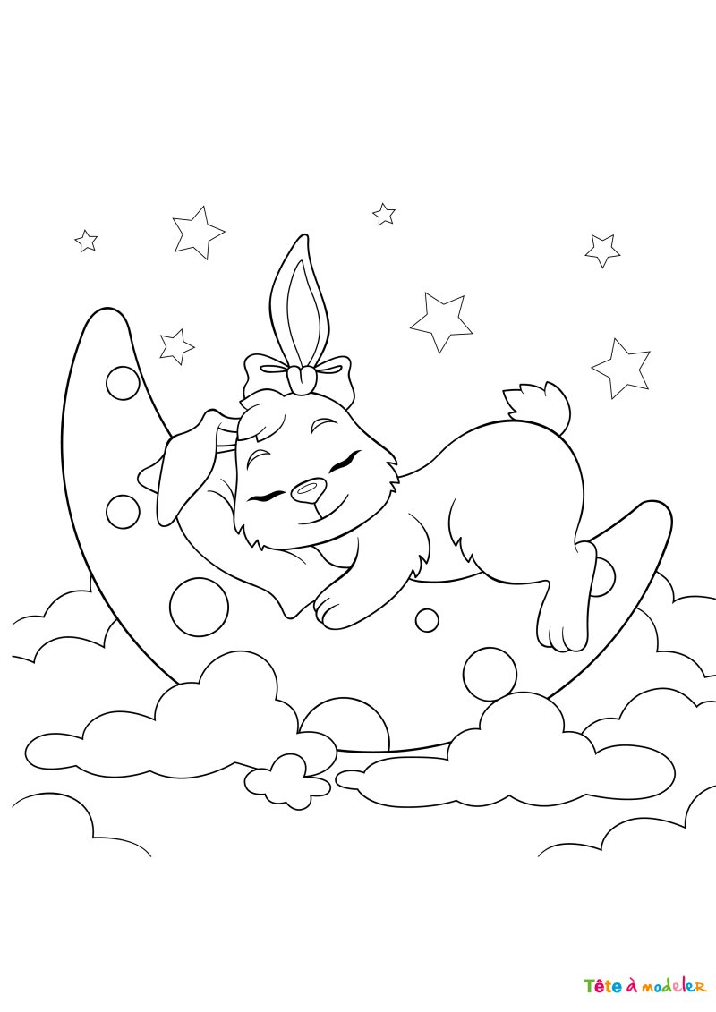 Coloriage lapin #07