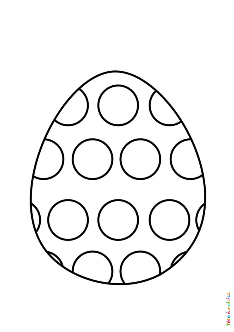Coloriage d'un oeuf de Pâques avec des ronds