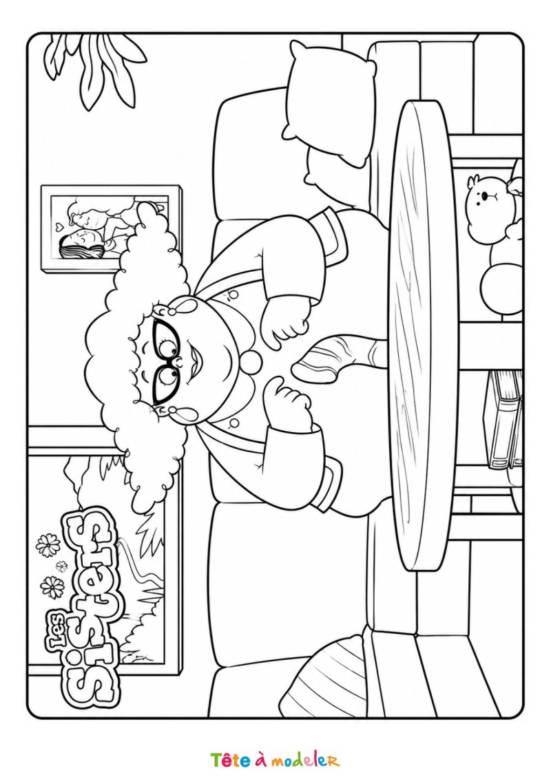 Coloriage de Mme Georgette - Les sisters