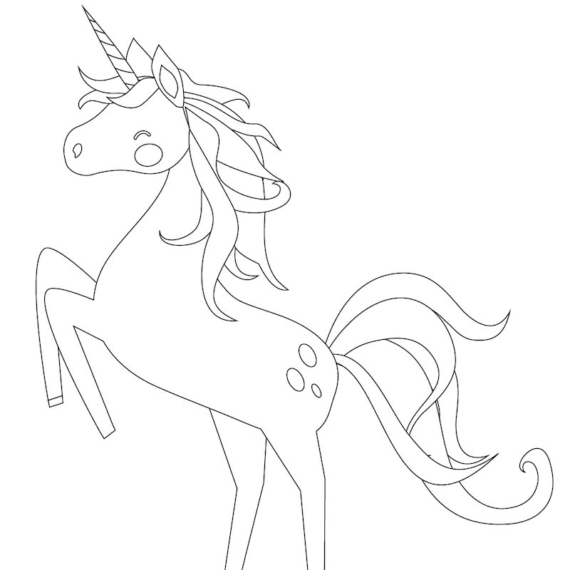 Coloriage licorne #6