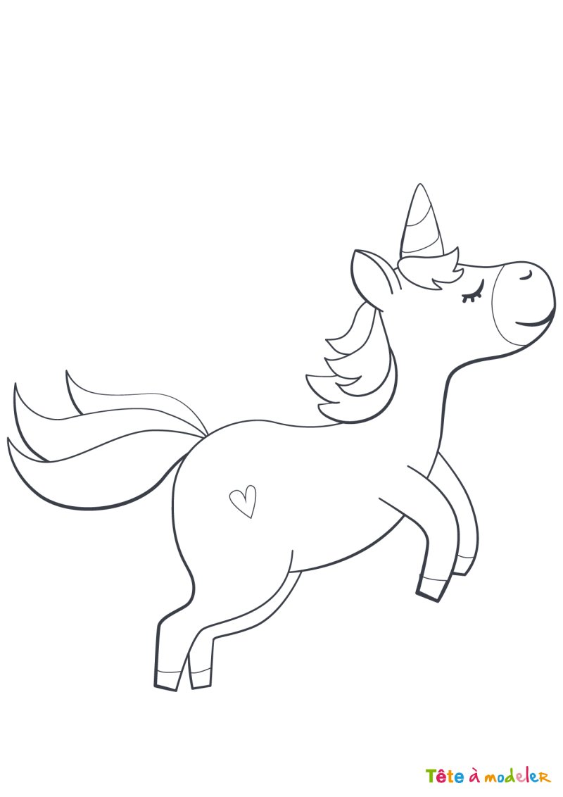 Coloriage licorne #9