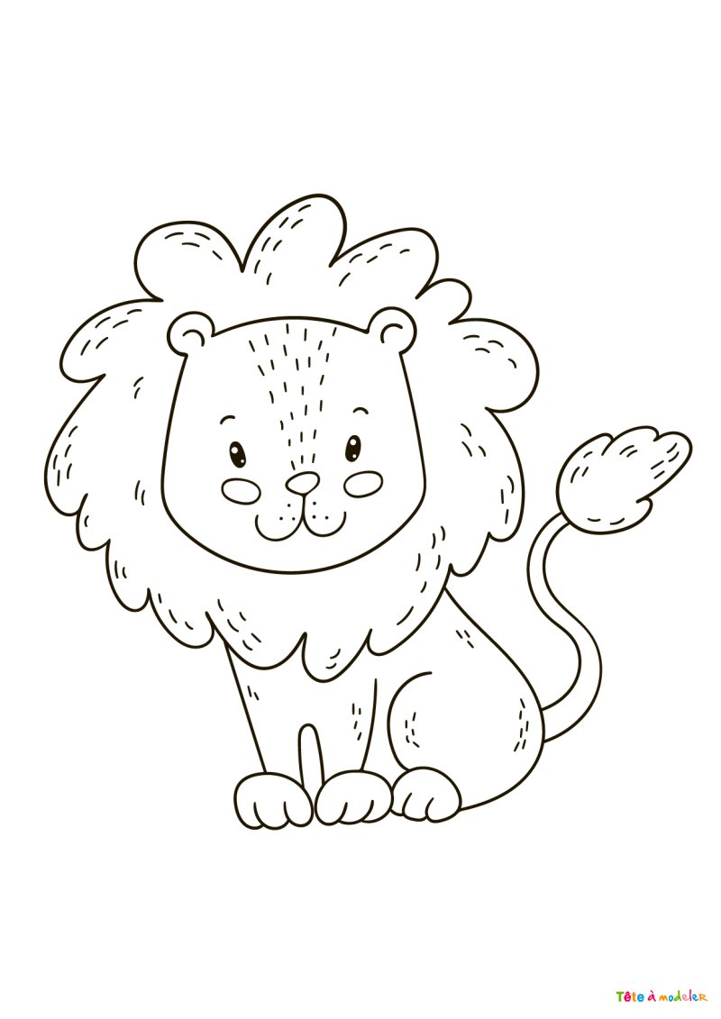 Coloriage lion #01