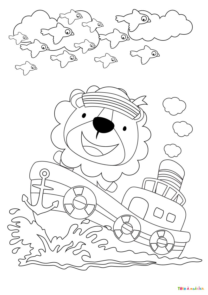 Coloriage lion #02