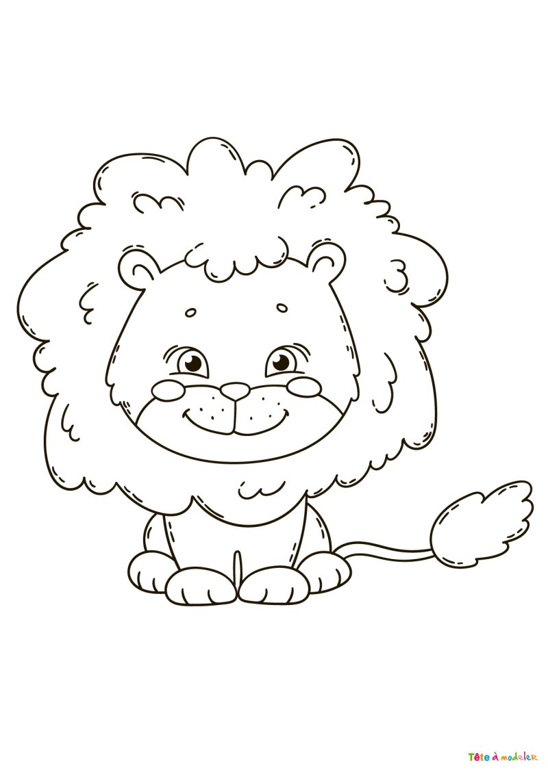 Coloriage lion #03