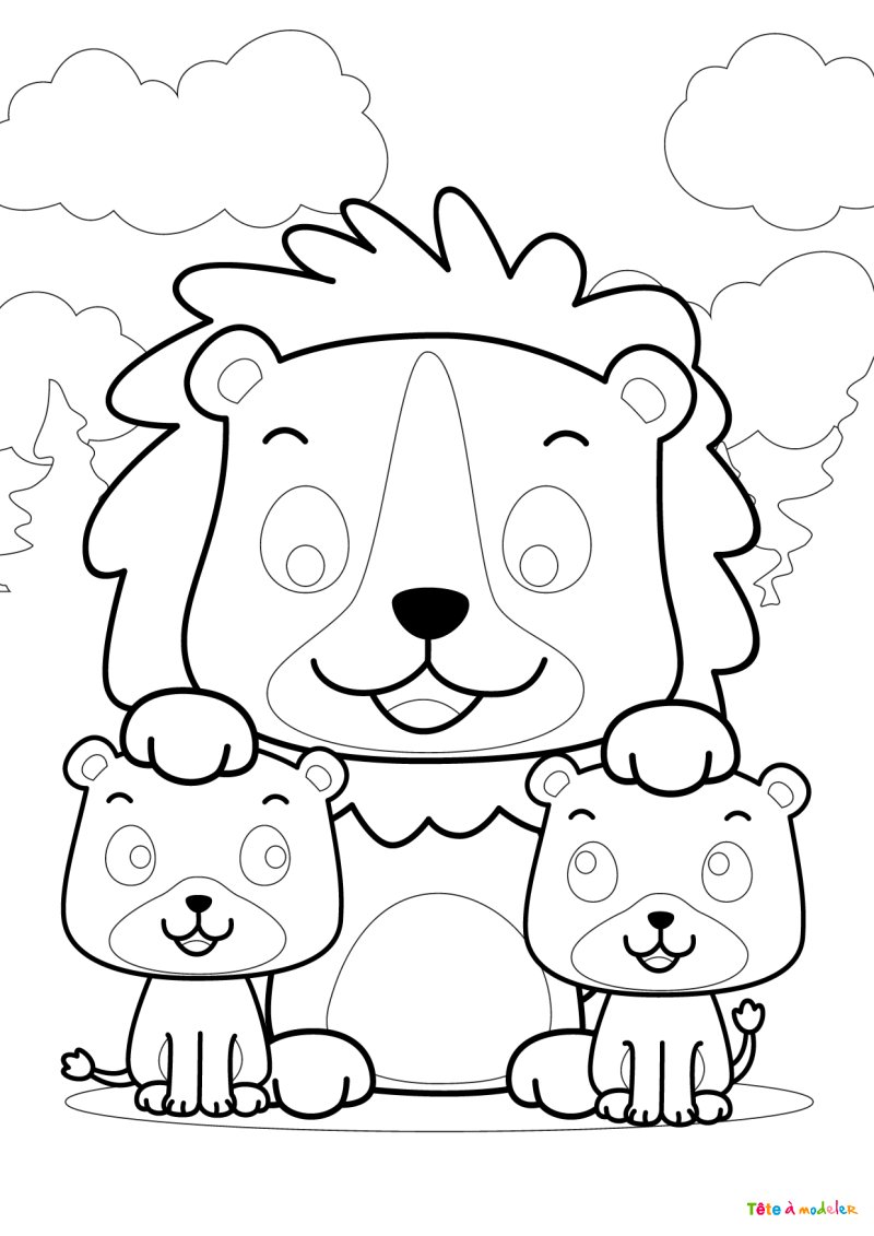 Coloriage lion #04