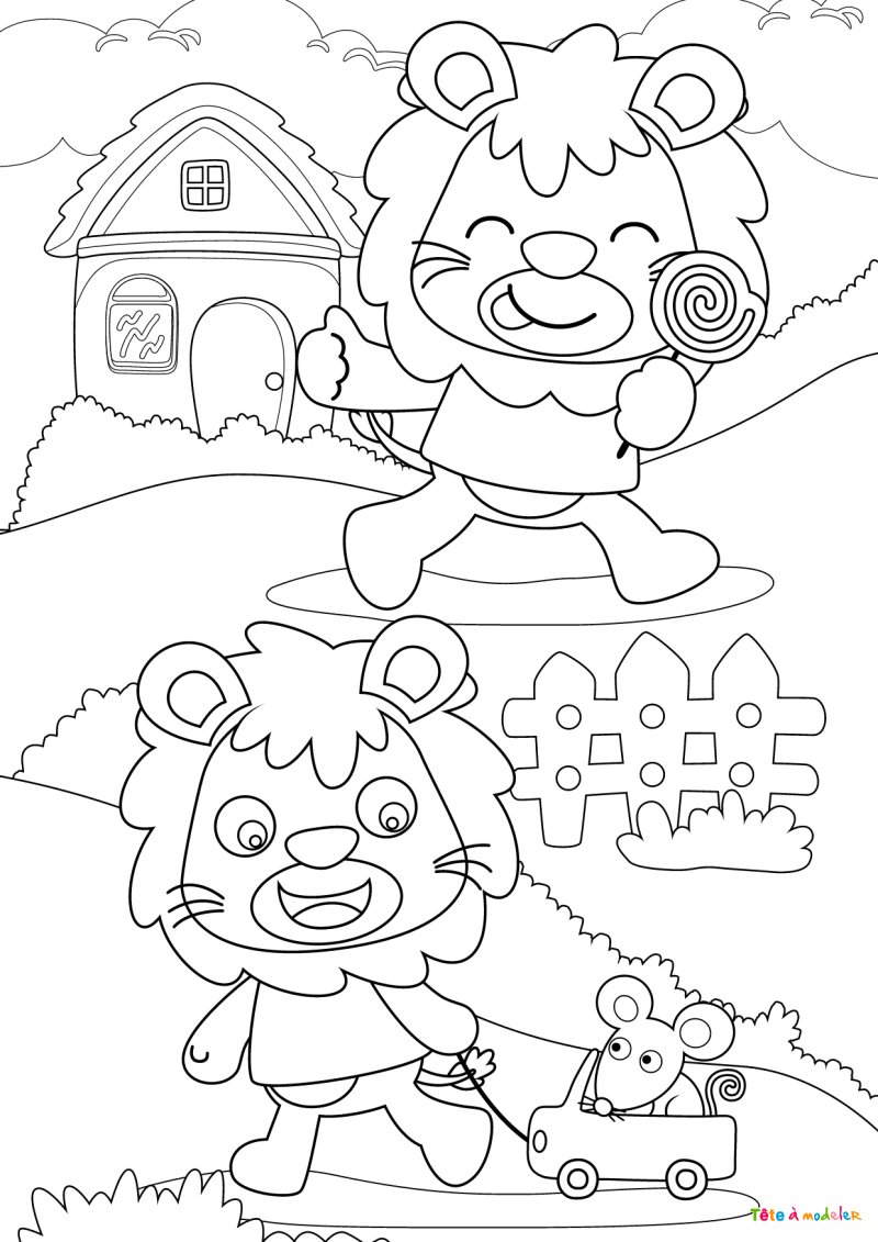 Coloriage lion #05