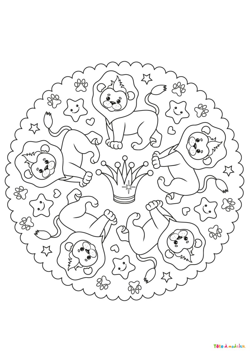 Coloriage lion #08