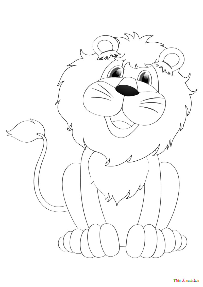Coloriage lion #10