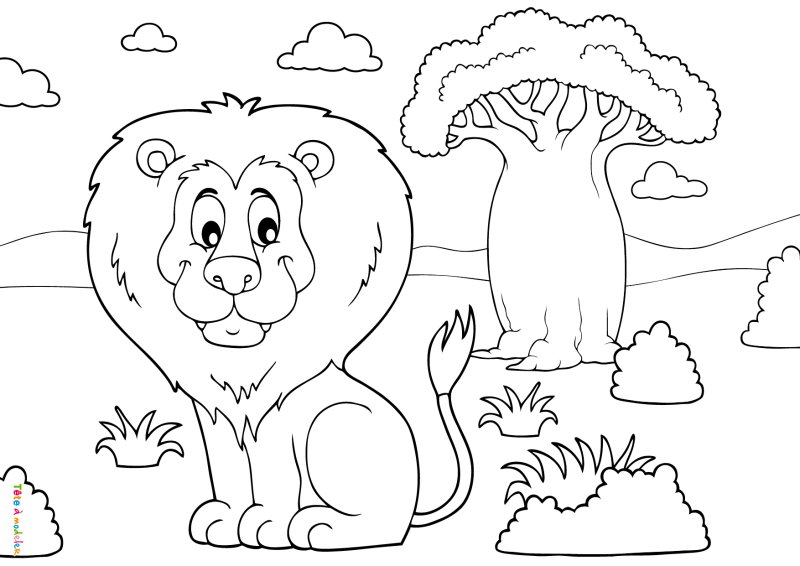 Coloriage lion #11