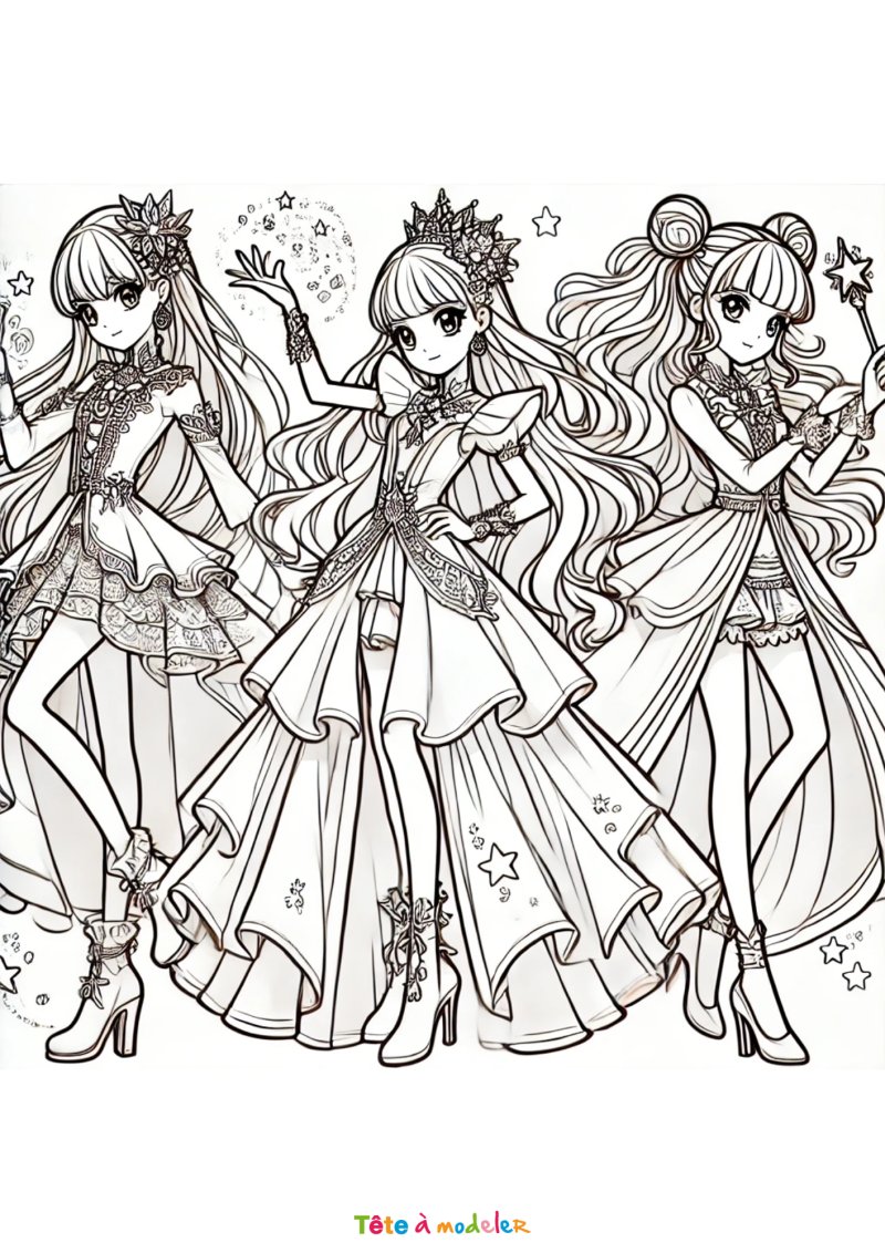 Coloriage LoliRock en groupe