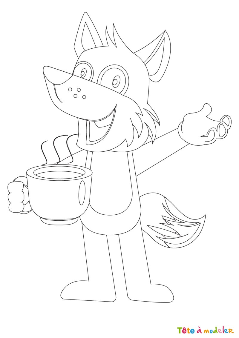 Coloriage loup drôle