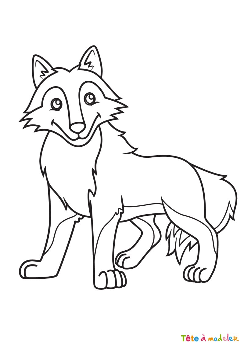 Coloriage d'un loup mignon