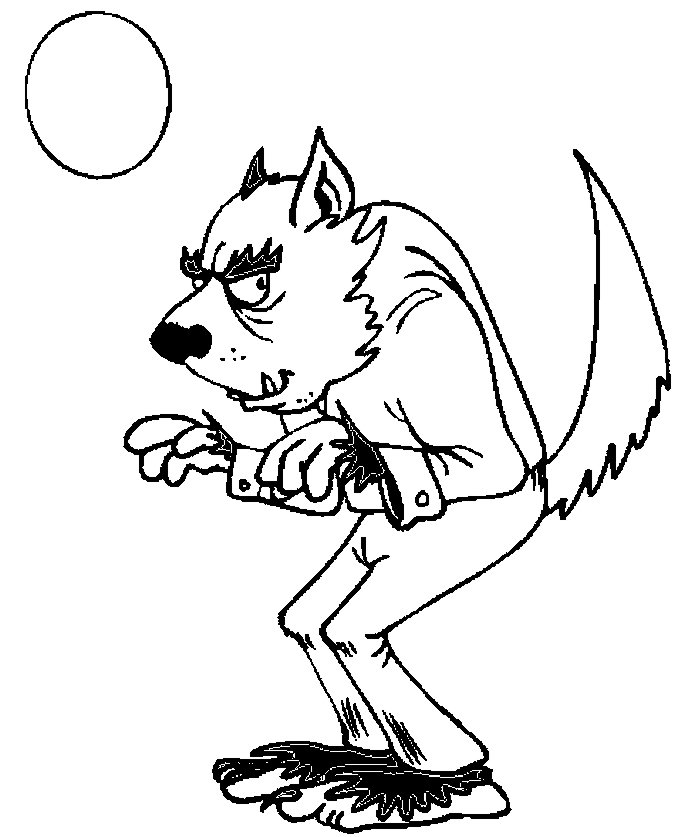 Coloriage loup garou en pdf