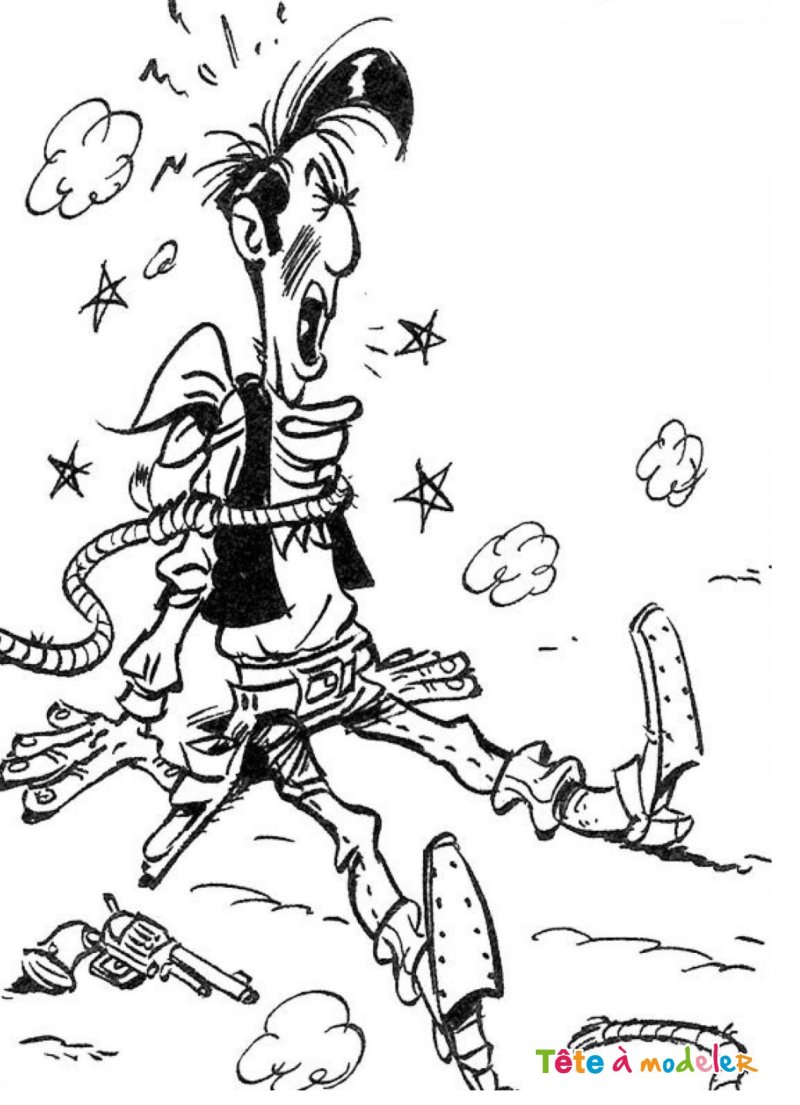 Coloriage Lucky Luke rigolo