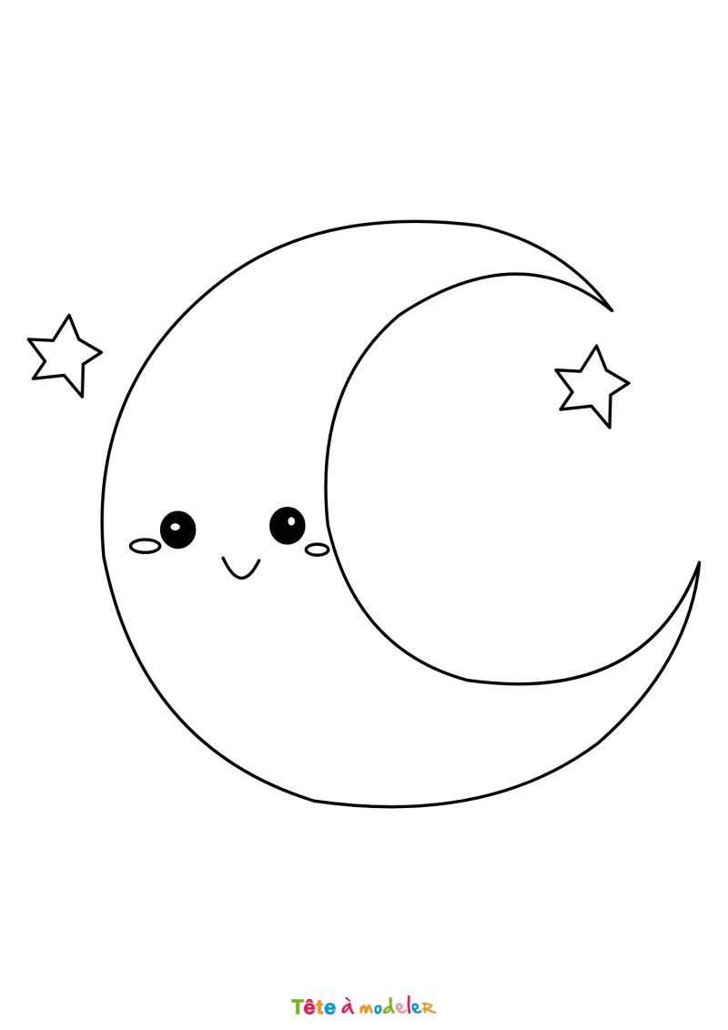 Coloriage lune gratuit