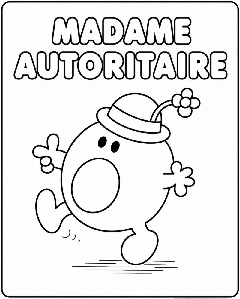Coloriage de Madame Autoritaire à imprimer