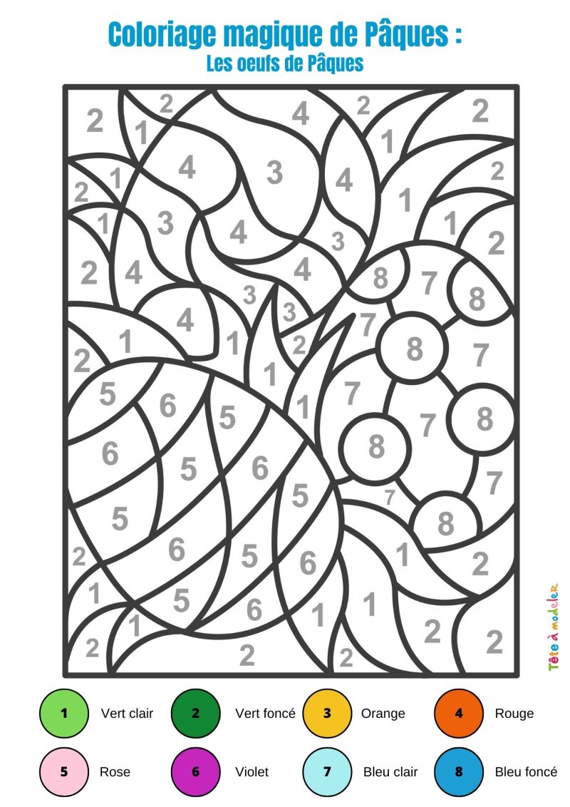 Coloriage magique avec des Oeufs de Pâques