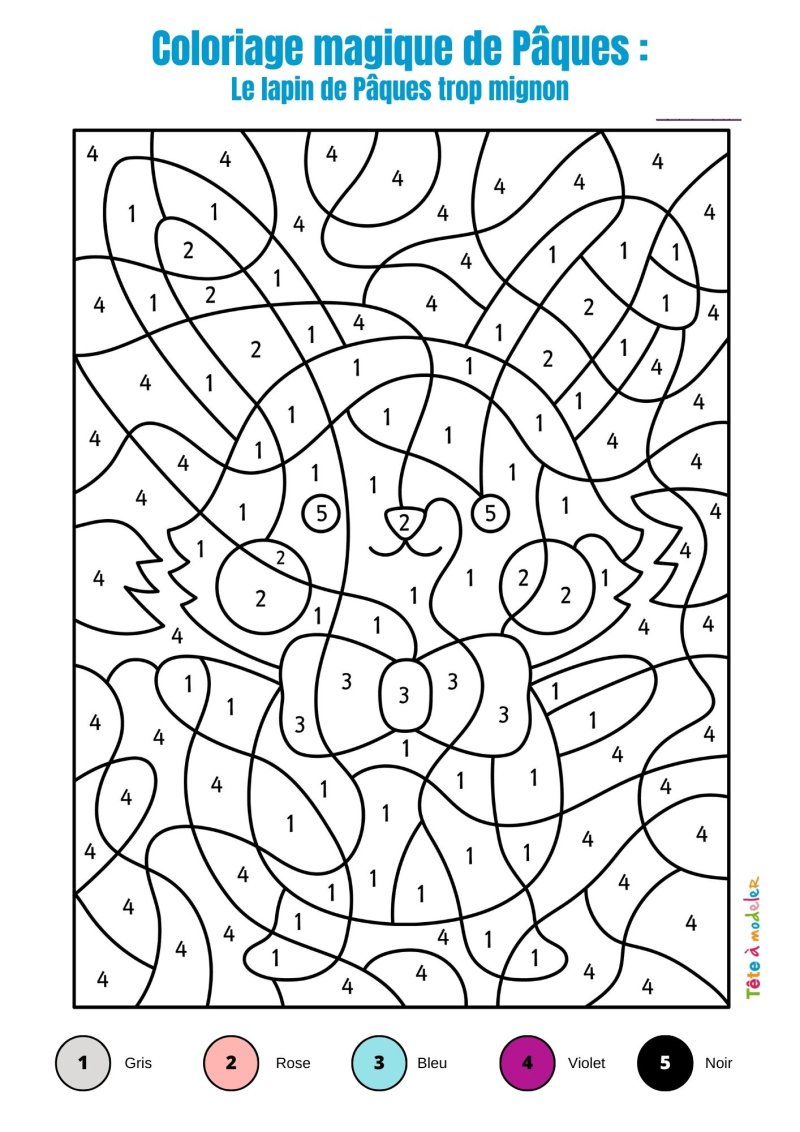 Coloriage magique de Pâques à télécharger