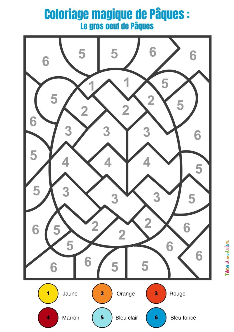 Coloriage magique de Pâques en pdf