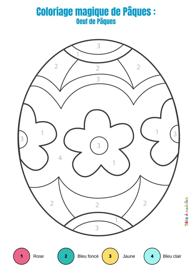 Coloriage magique de Pâques pour les maternelles