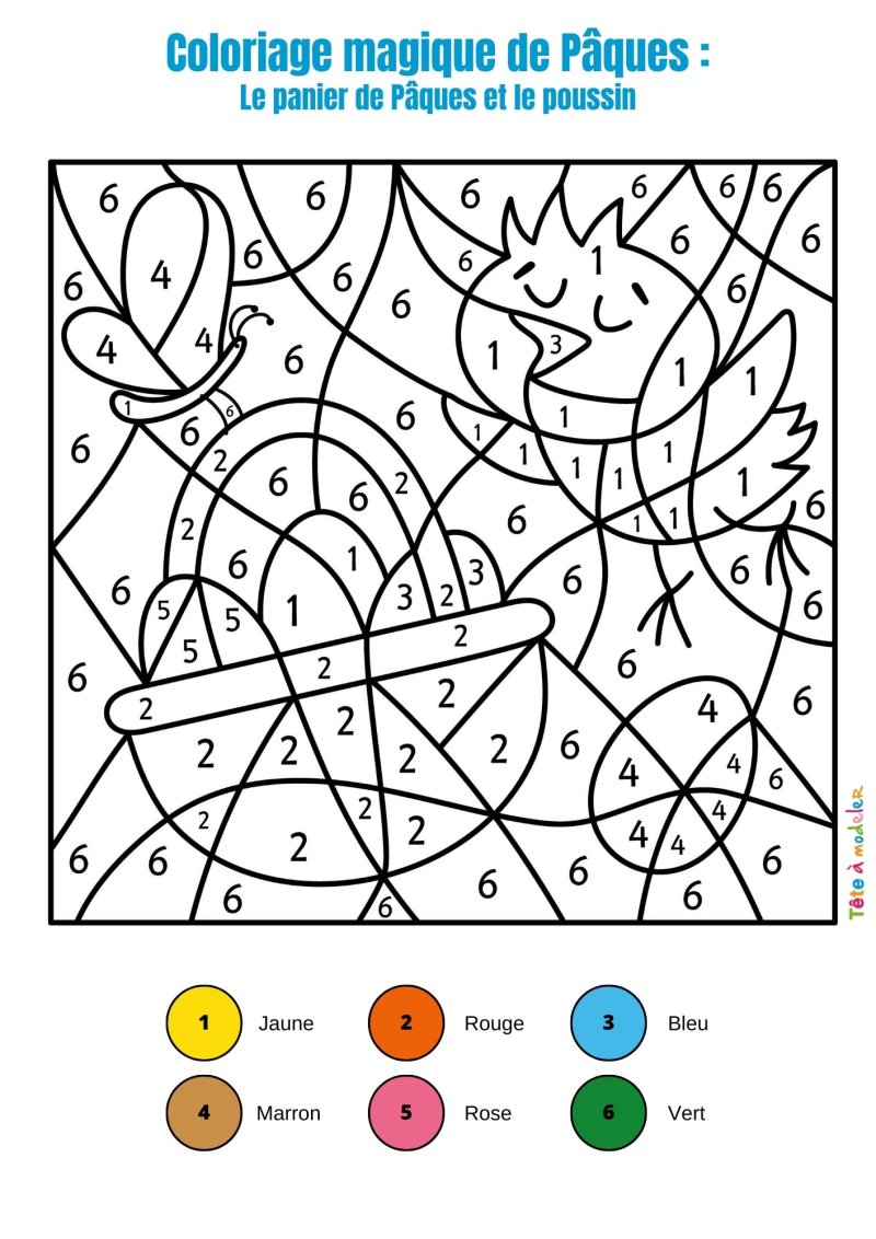 Coloriage magique de Pâques rapide