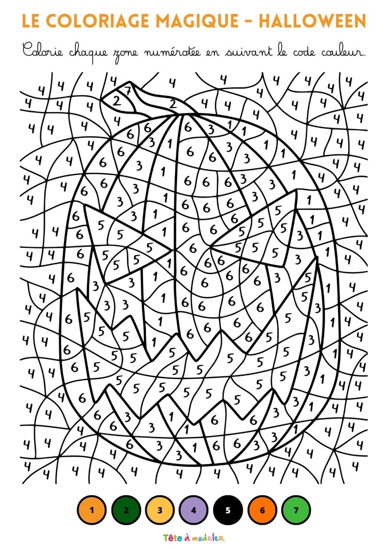 Coloriage magique d'Halloween facile