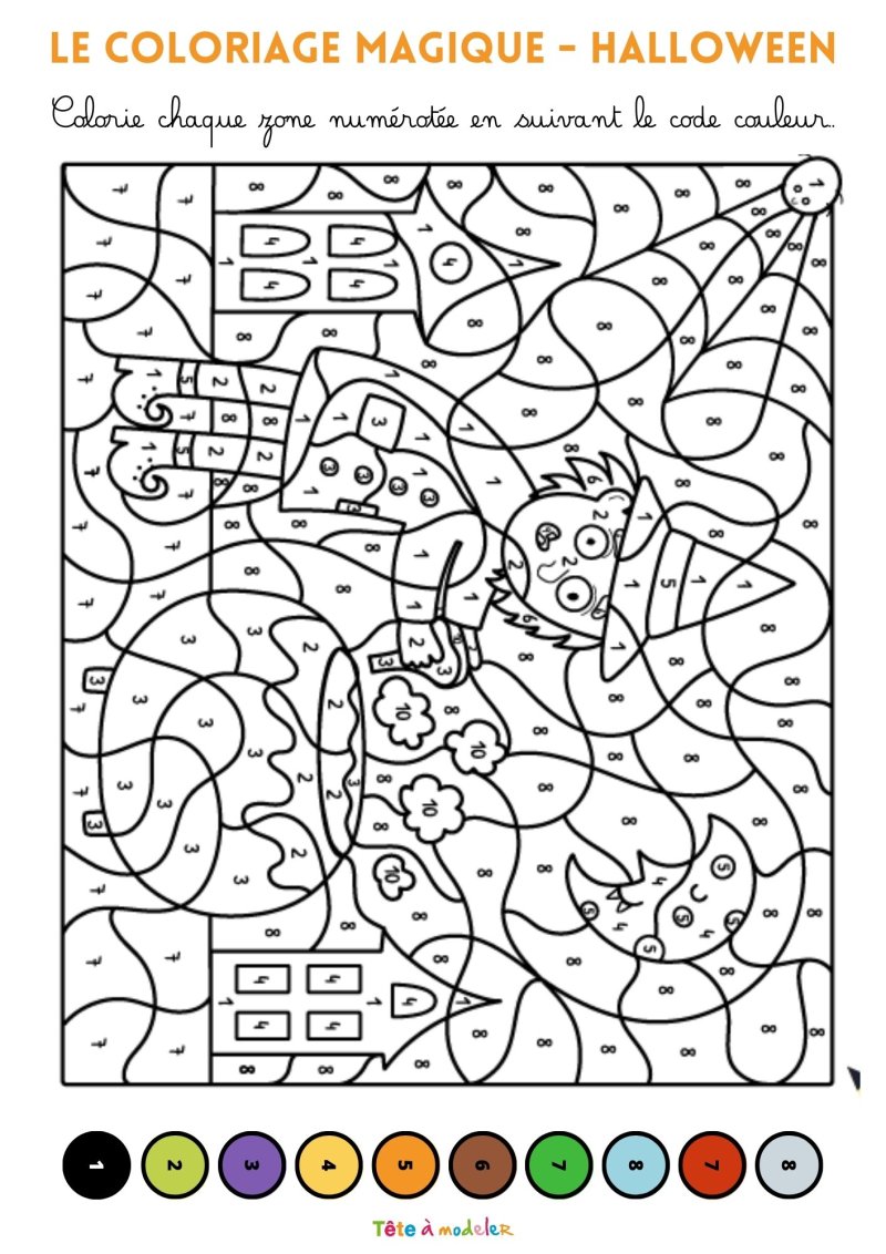 Coloriage magique d'Halloween gratuit