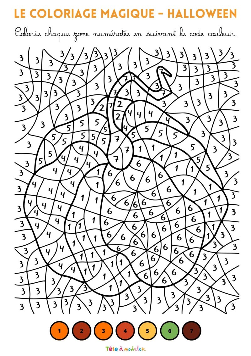 Coloriage magique d'Halloween - La citrouille
