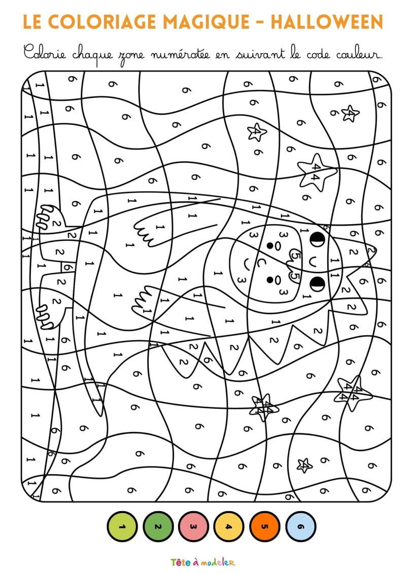 Coloriage magique d'Halloween - Le déguisement