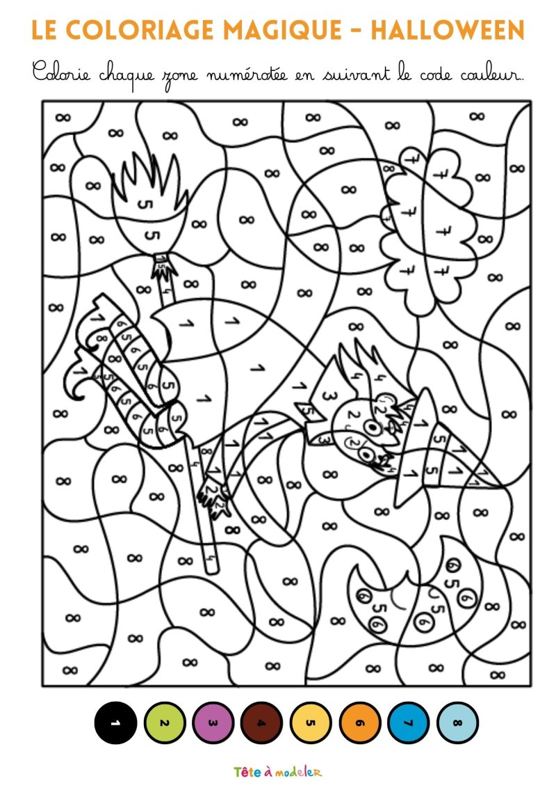 Coloriage magique d'Halloween maternelle