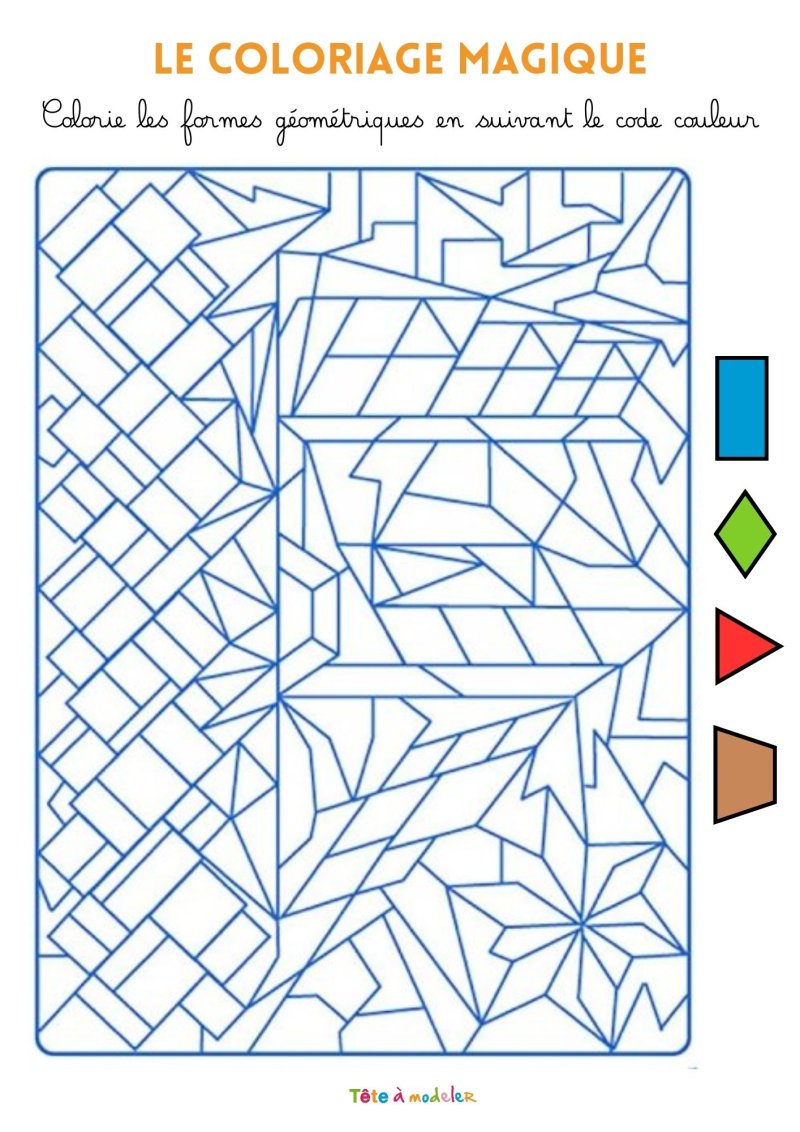 Coloriage magique - les trapèzes et autres formes